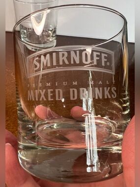 2 Smirnoff premium malt mixed drink glasses, 7oz.